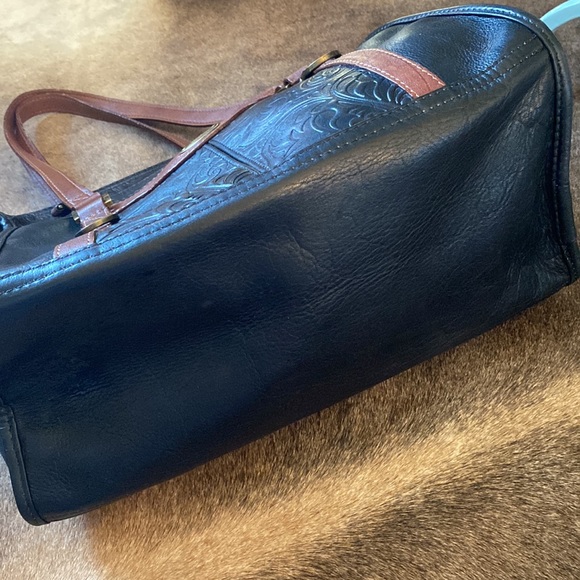 SOLD EB. LAND Santa Fe Genuine Leather Bag Black - Picture 9 of 9